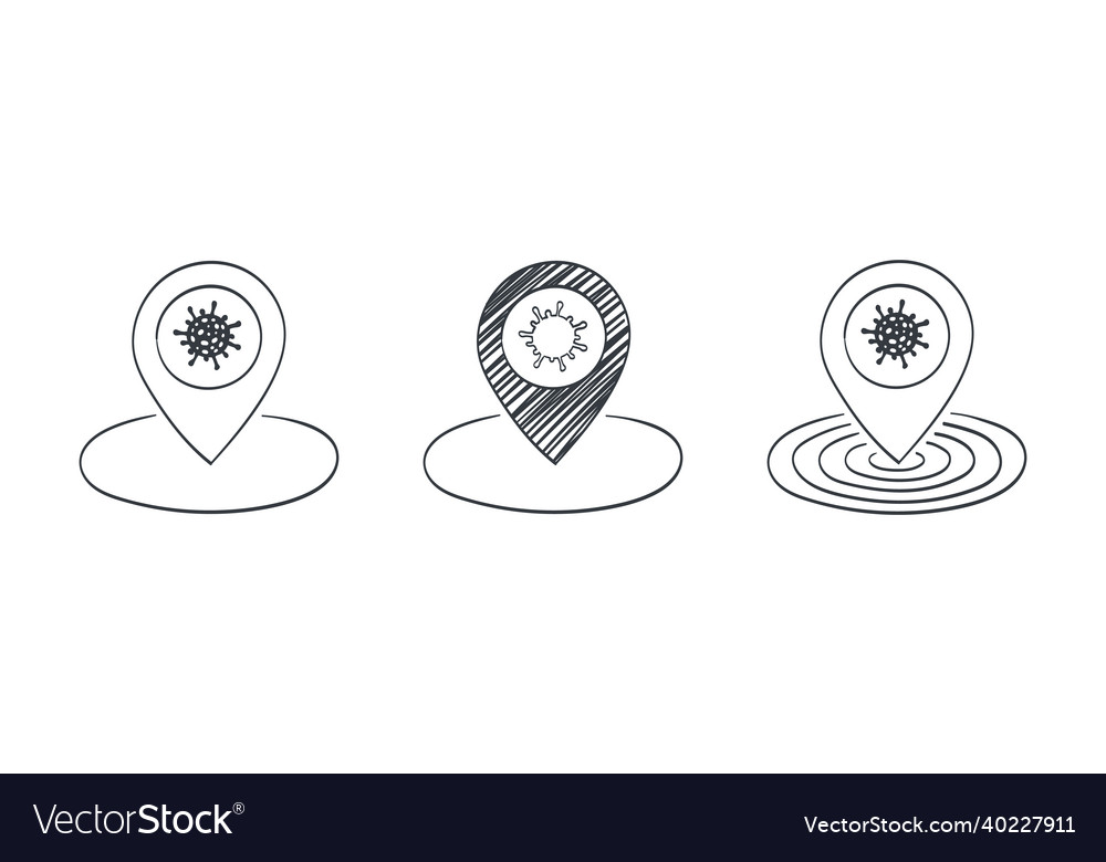 Coronavirus quarantine zone icons Royalty Free Vector Image