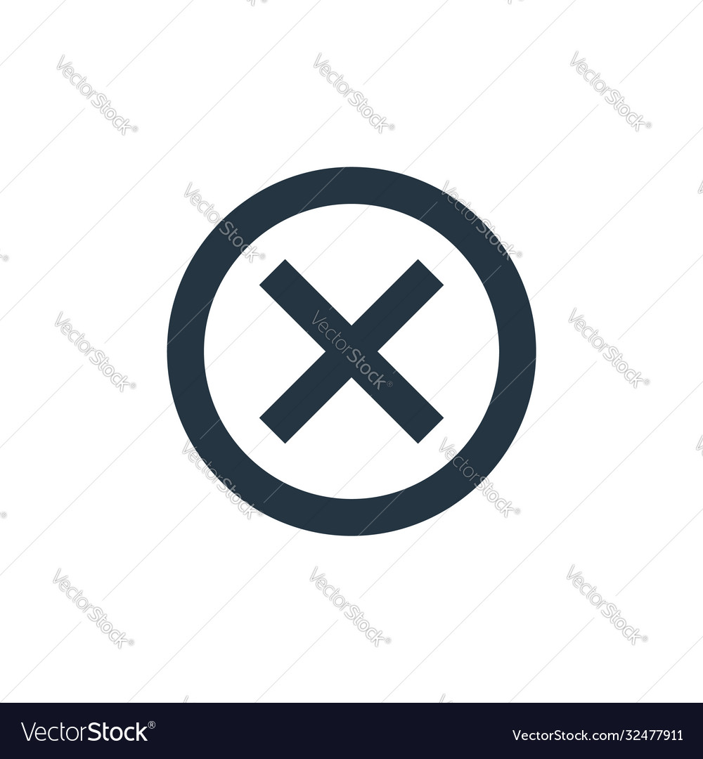 Cross sign icon editable stroke