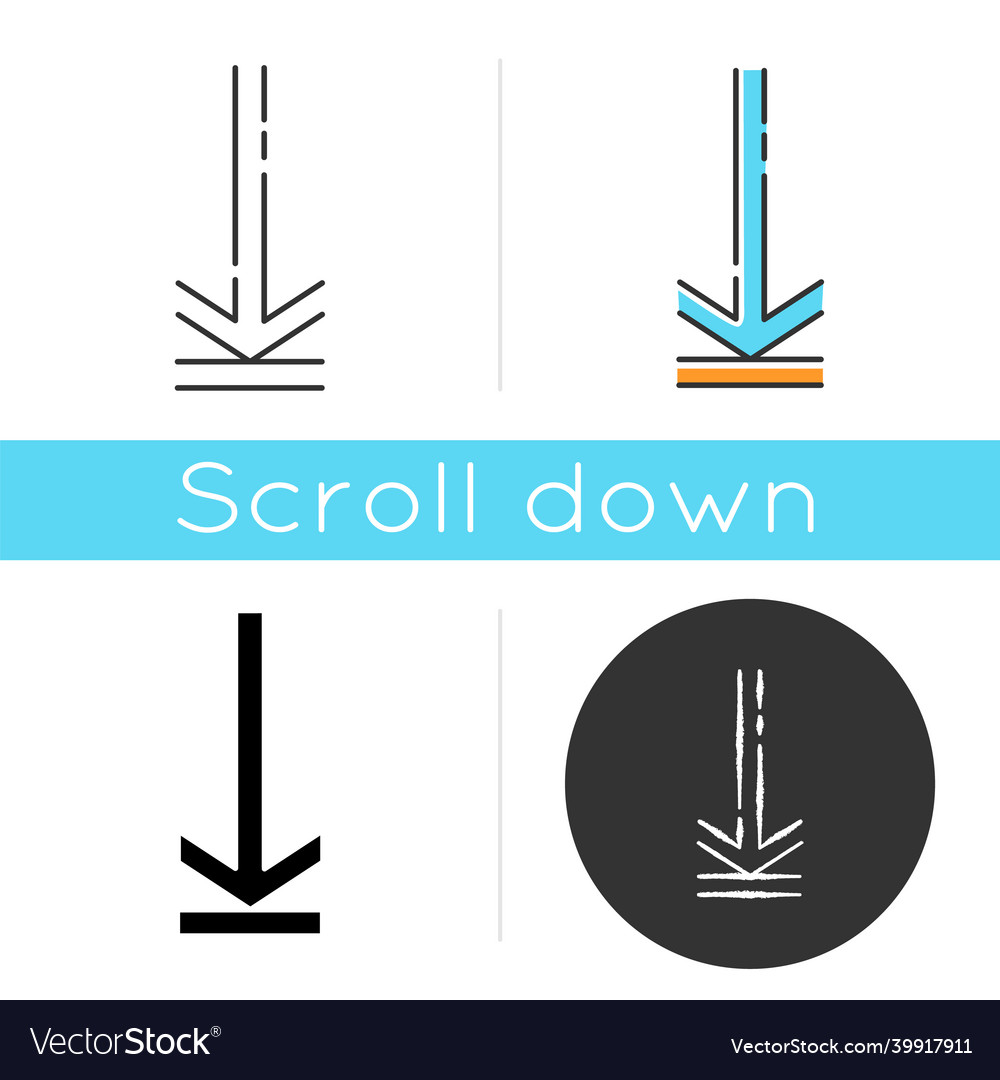 Down arrow upload icon page browsing direction vector image Down arrow upload icon page browsing direction