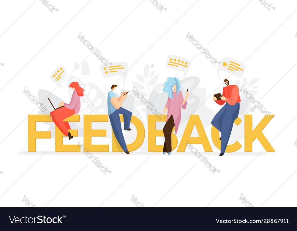 Feedback survey flat concept with people