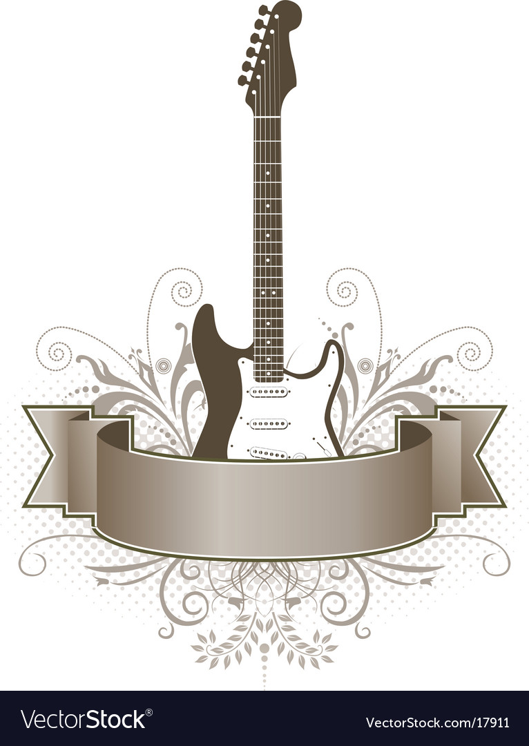 Floral guitar banner