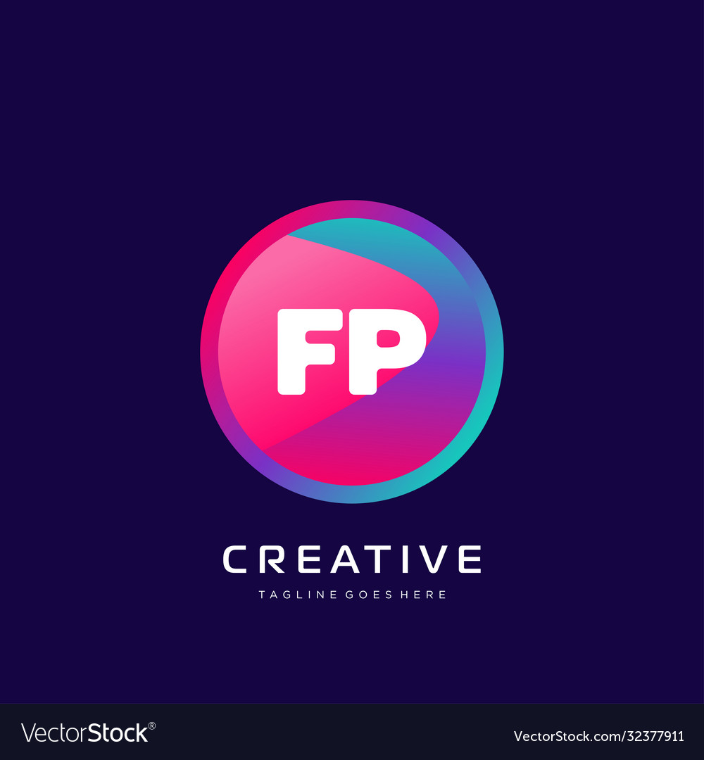 Fp initial logo with colorful template Vector Image Fp initial logo with colorful template