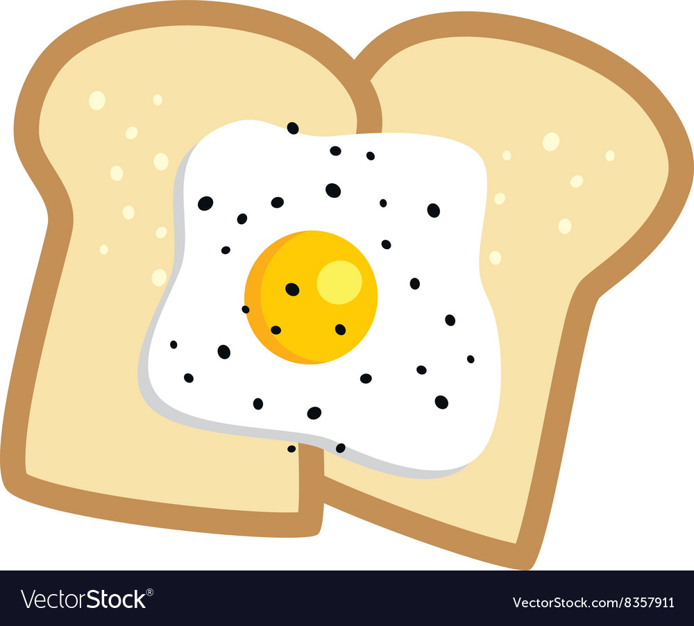 Fried egg toast Royalty Free Vector Image - VectorStock