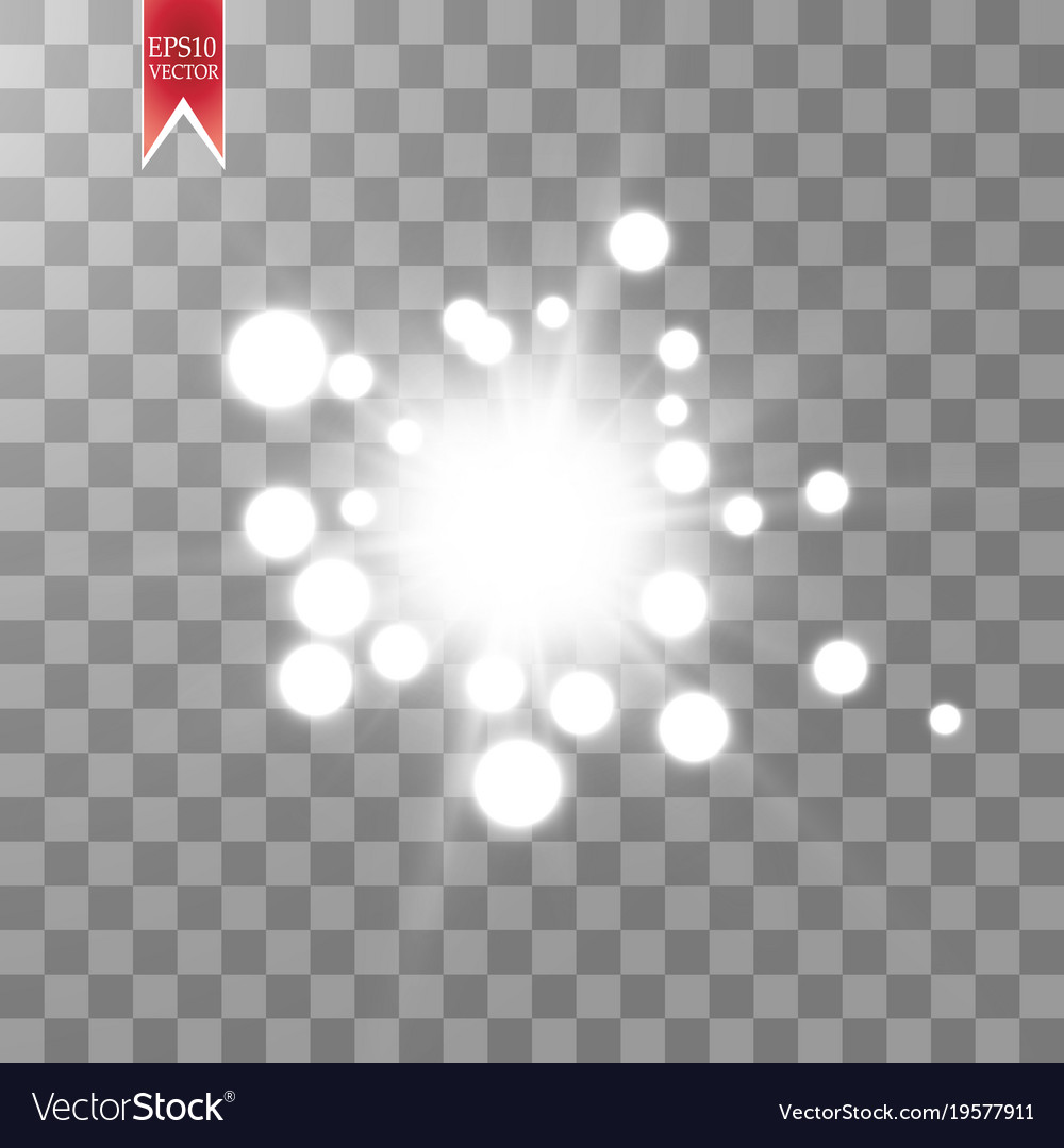 Glow light effect starburst with sparkles