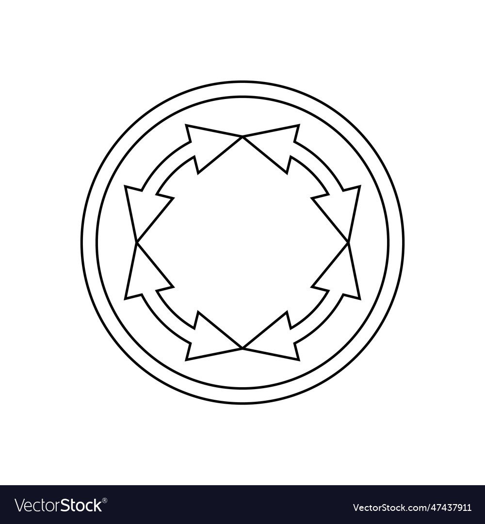 Icon with multidirectional arrows in a circle