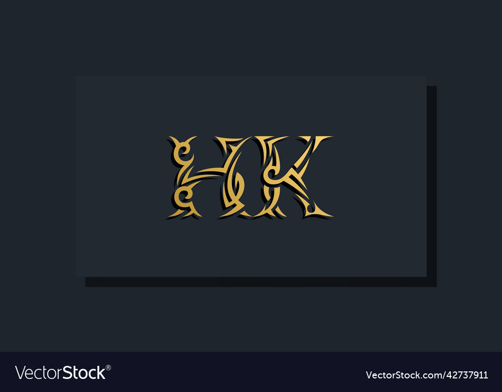 Luxury initial letters hk logo design