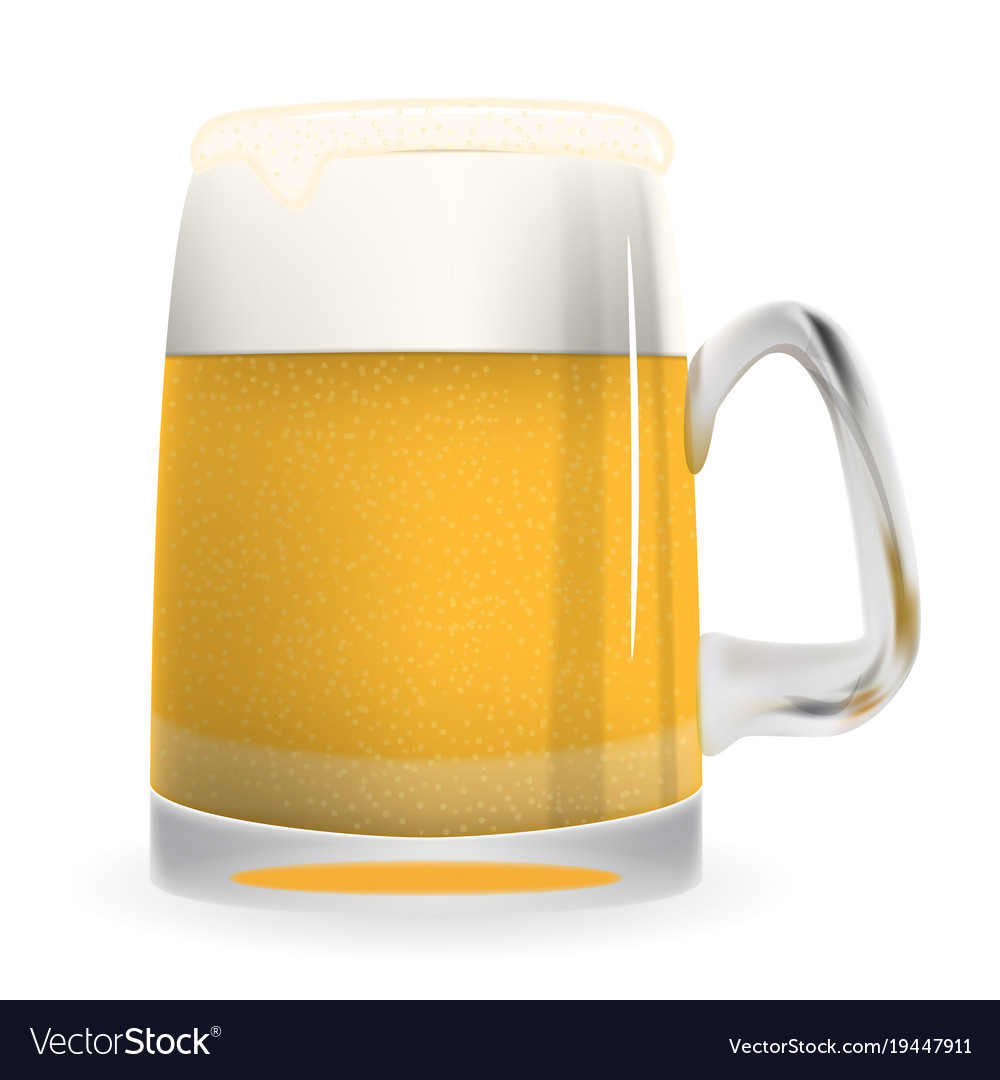 Naturalistic large glass of freshly coldly Vector Image