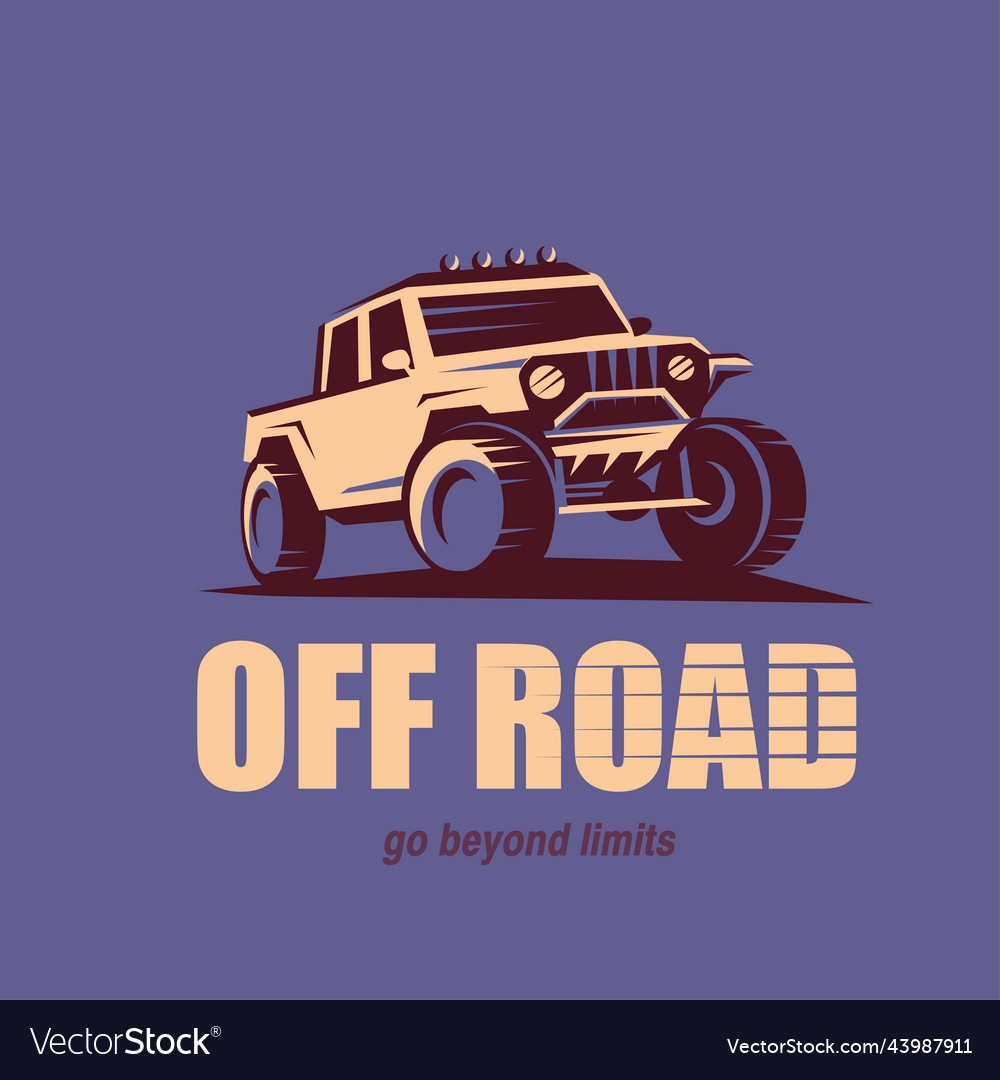 Off road car stylized symbol offroader logo Vector Image