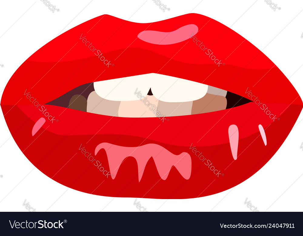 Red Y Doodle Woman Lips Beautiful Girl Makeup Vector Image Lips Beautiful Girl Makeup Vector Image