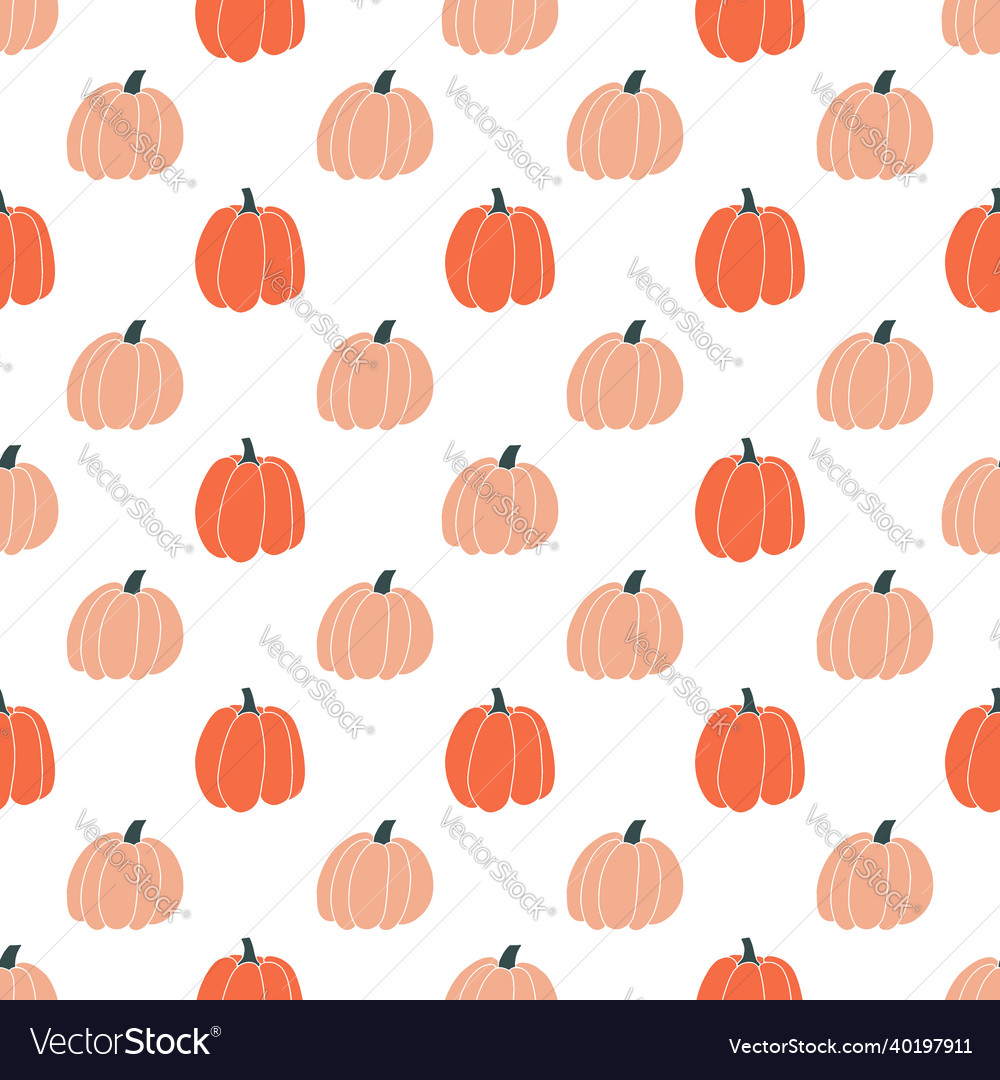 Seamless pattern with pumpkins on a white Vector Image