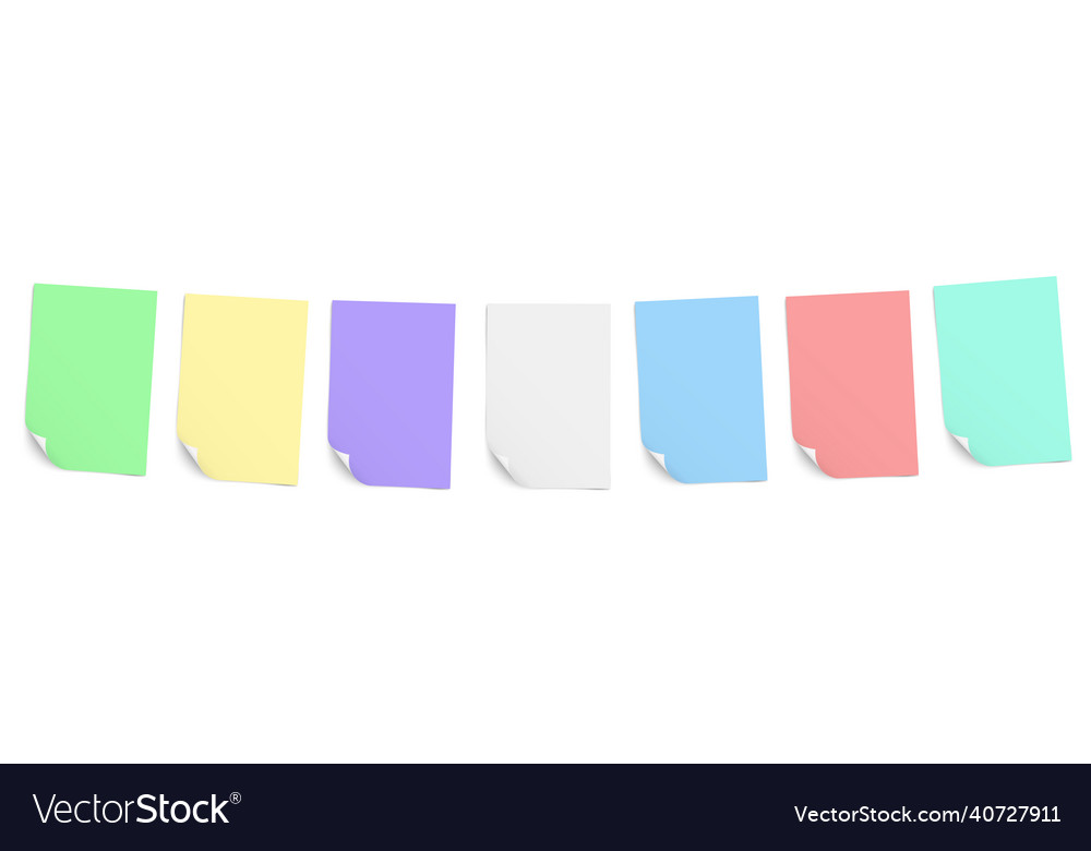 Set of sheets different light colors paper