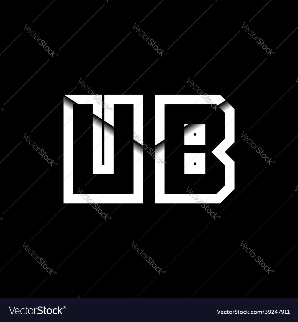 Ub monogram envelope shape style Vector Image Ub monogram envelope shape style