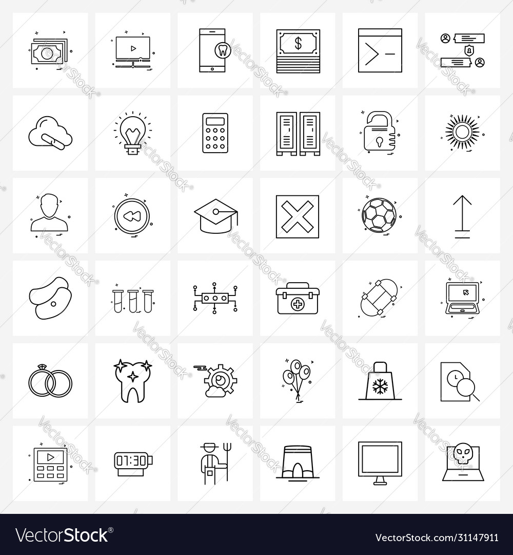 Ui set 36 basic line icons file investment