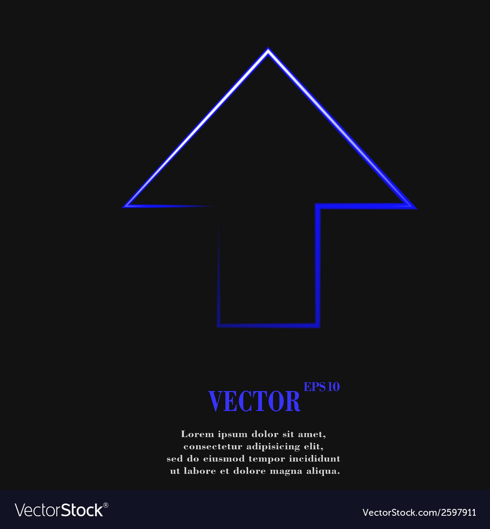 Up arrow flat modern web button and space for your