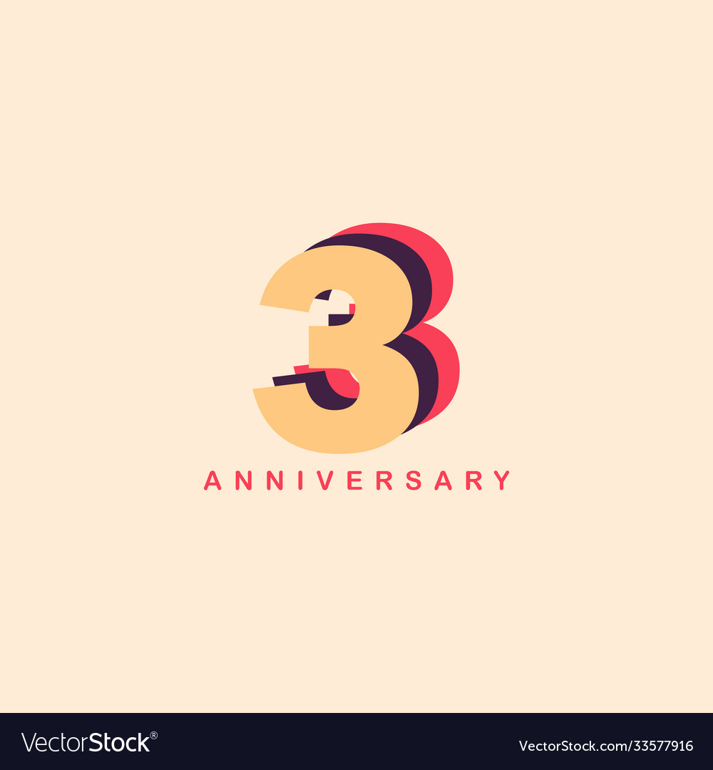 3 years anniversary template design