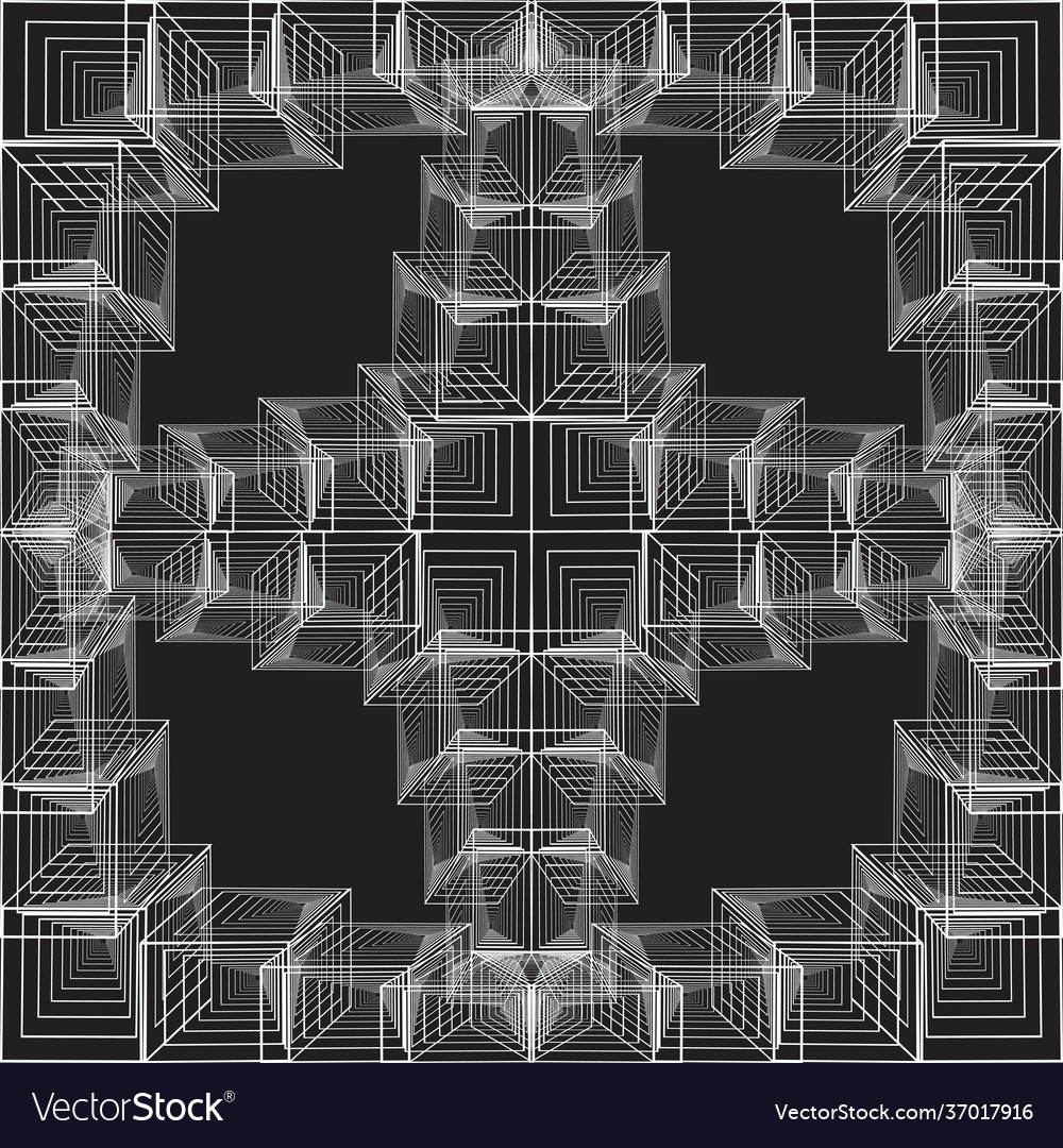 Abstract background geometric pattern with cubes vector image Abstract background geometric pattern with cubes