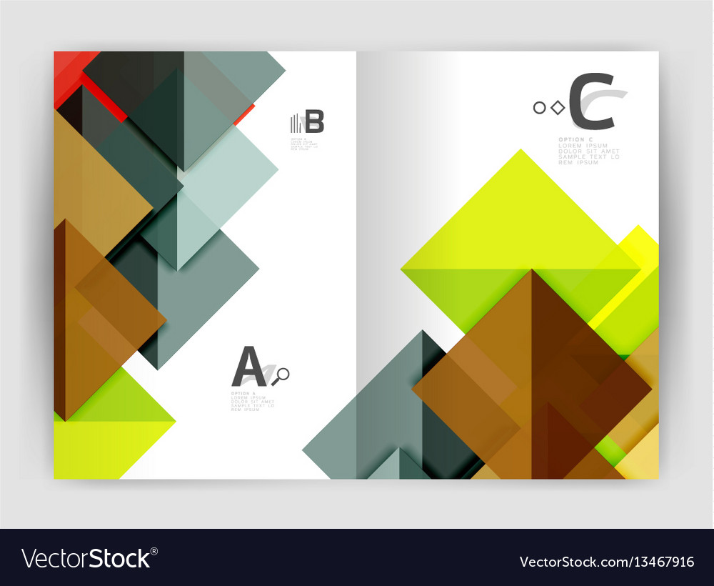 Abstract background with color triangles annual vector image Abstract background with color triangles annual