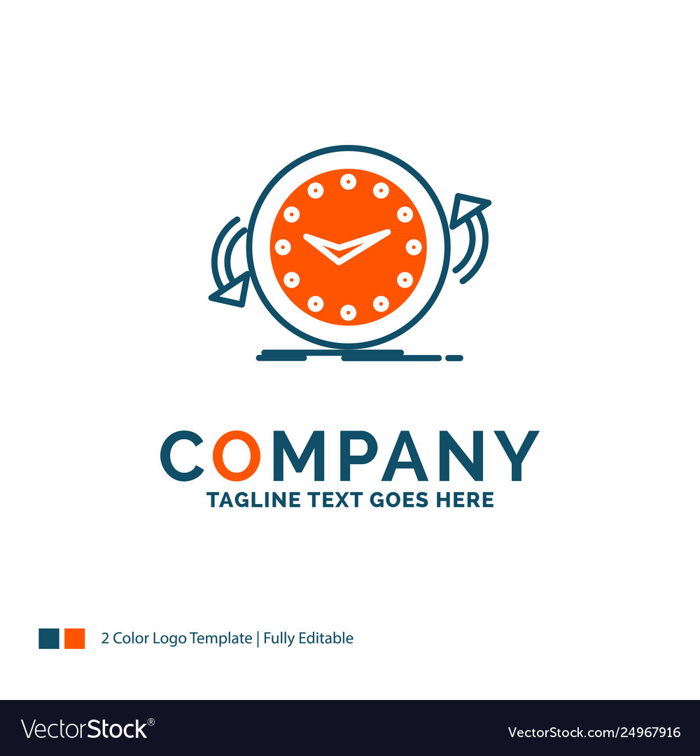 Backup clock clockwise counter time logo design vector image Backup clock clockwise counter time logo design