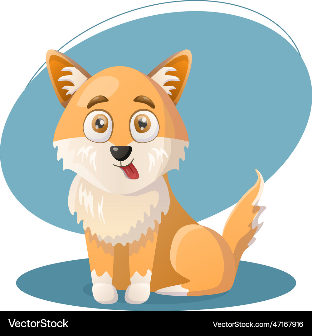 Dog animal ears tail fluffy editable graphic Vector Image