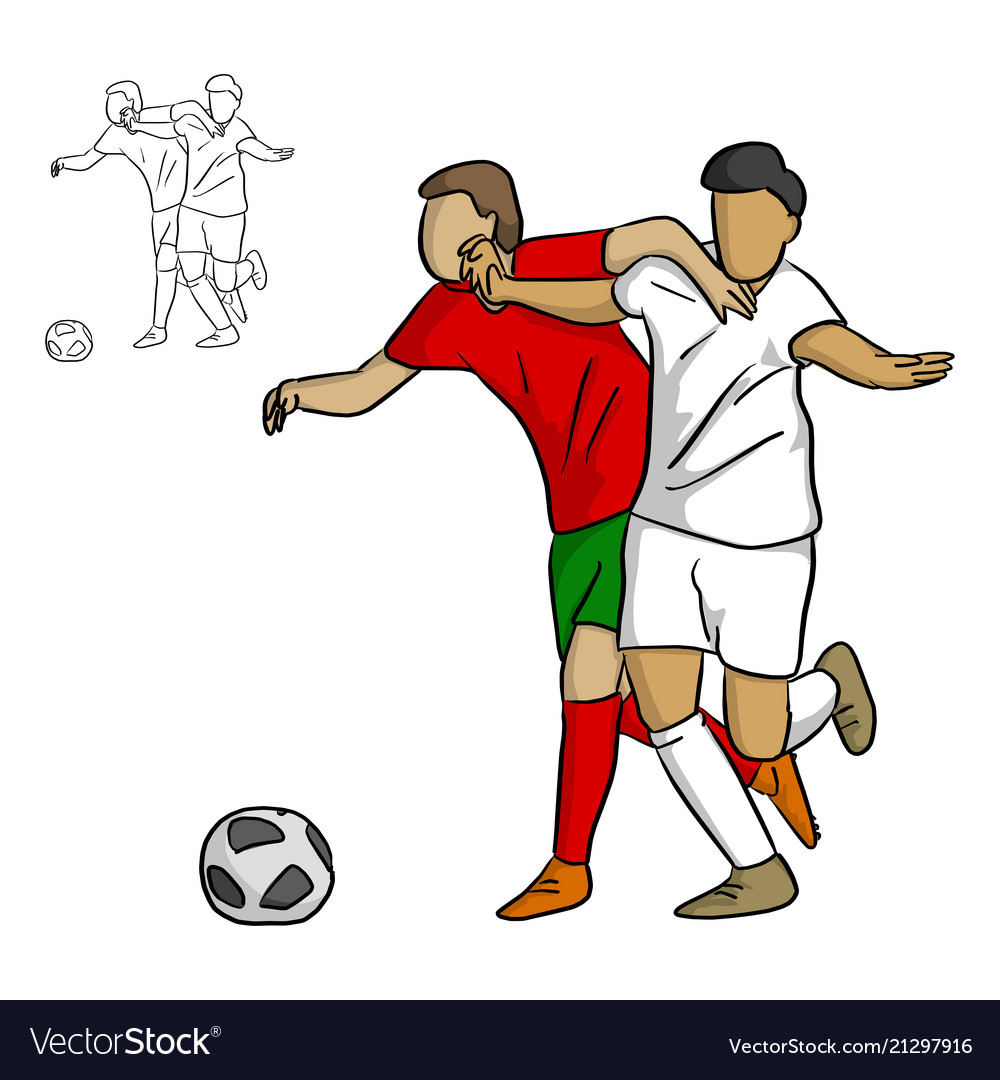 Two soccer players Royalty Free Vector Image - VectorStock