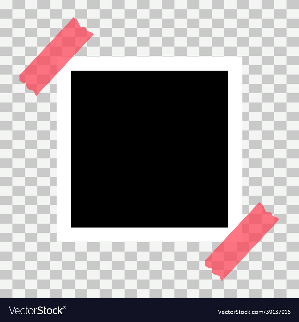 Old photo empty frame isolated on transparent