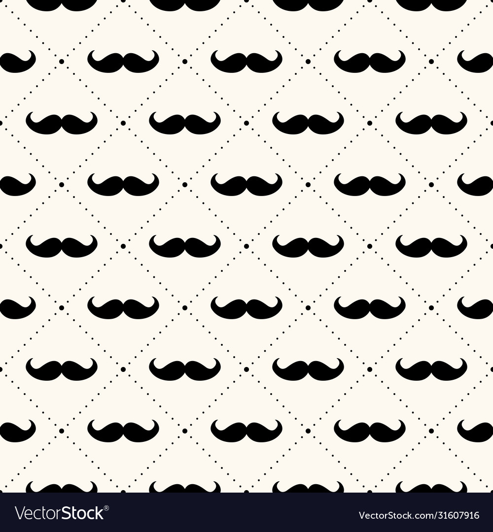 Seamless Geometric Pattern With Mustaches Vector Image