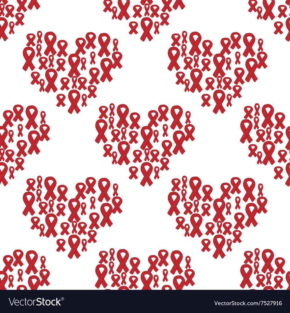 Seamless pattern of red ribbon