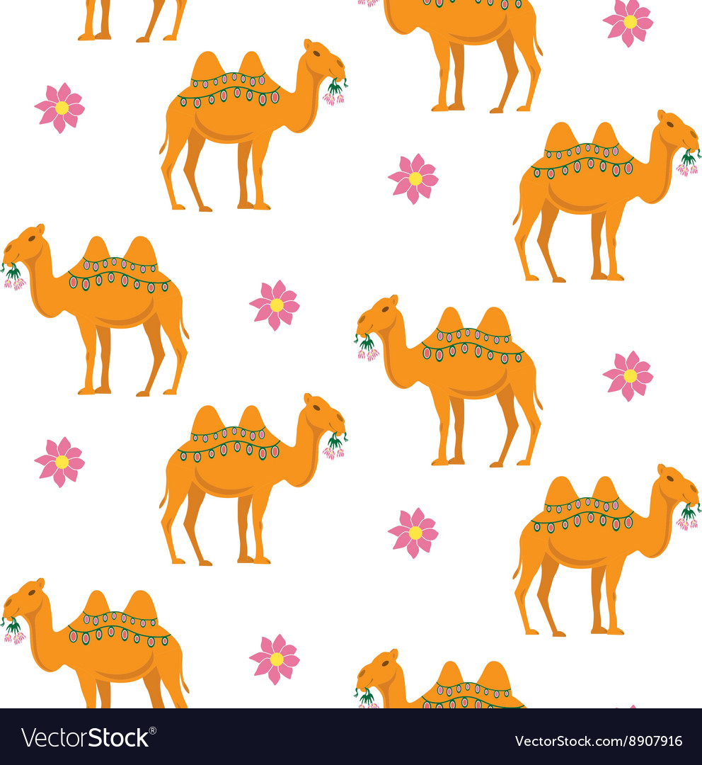 Seamless pattern with camel