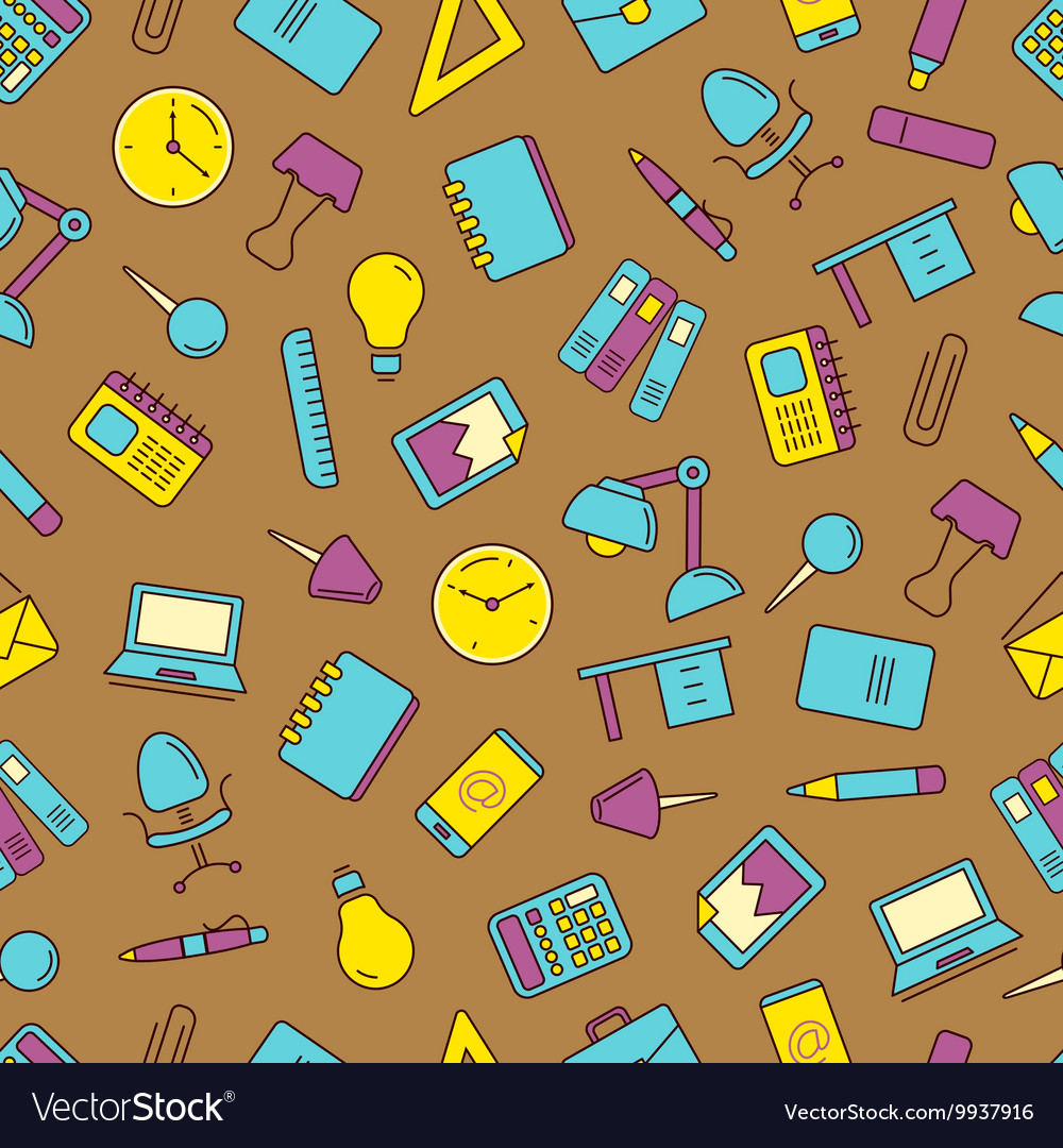 Seamless pattern with icons set