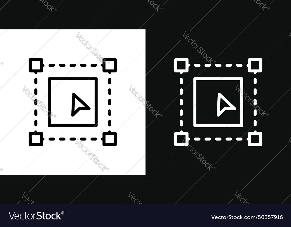 Selection tool icon set technology box select