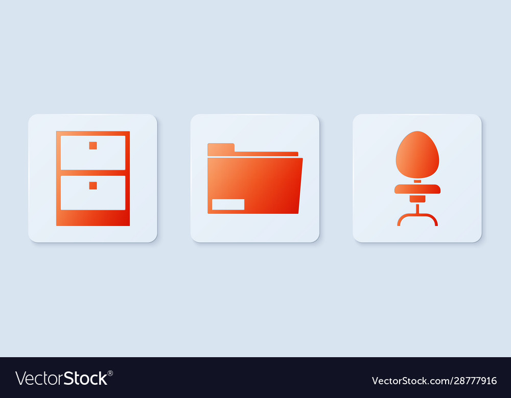 Set document folder archive papers drawer vector image Set document folder archive papers drawer