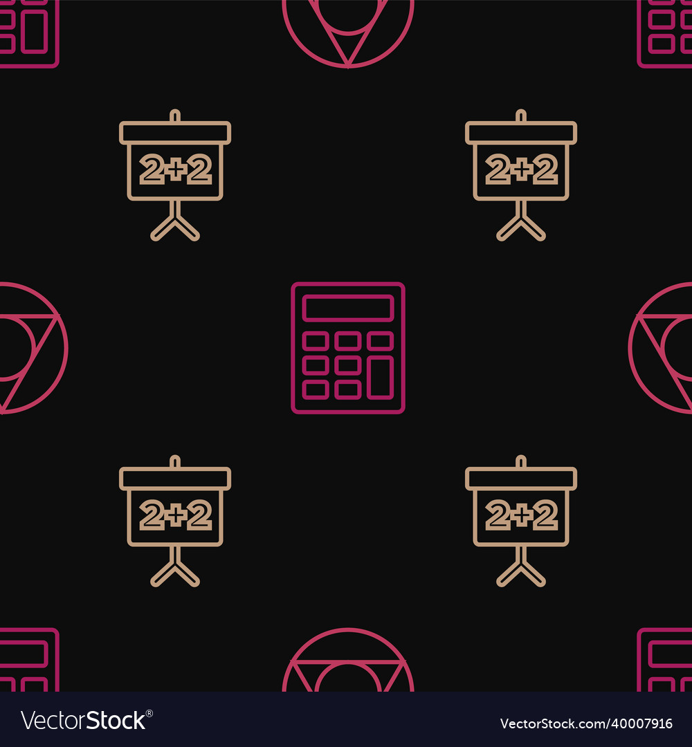 Set line triangle math chalkboard and calculator vector image Set line triangle math chalkboard and calculator