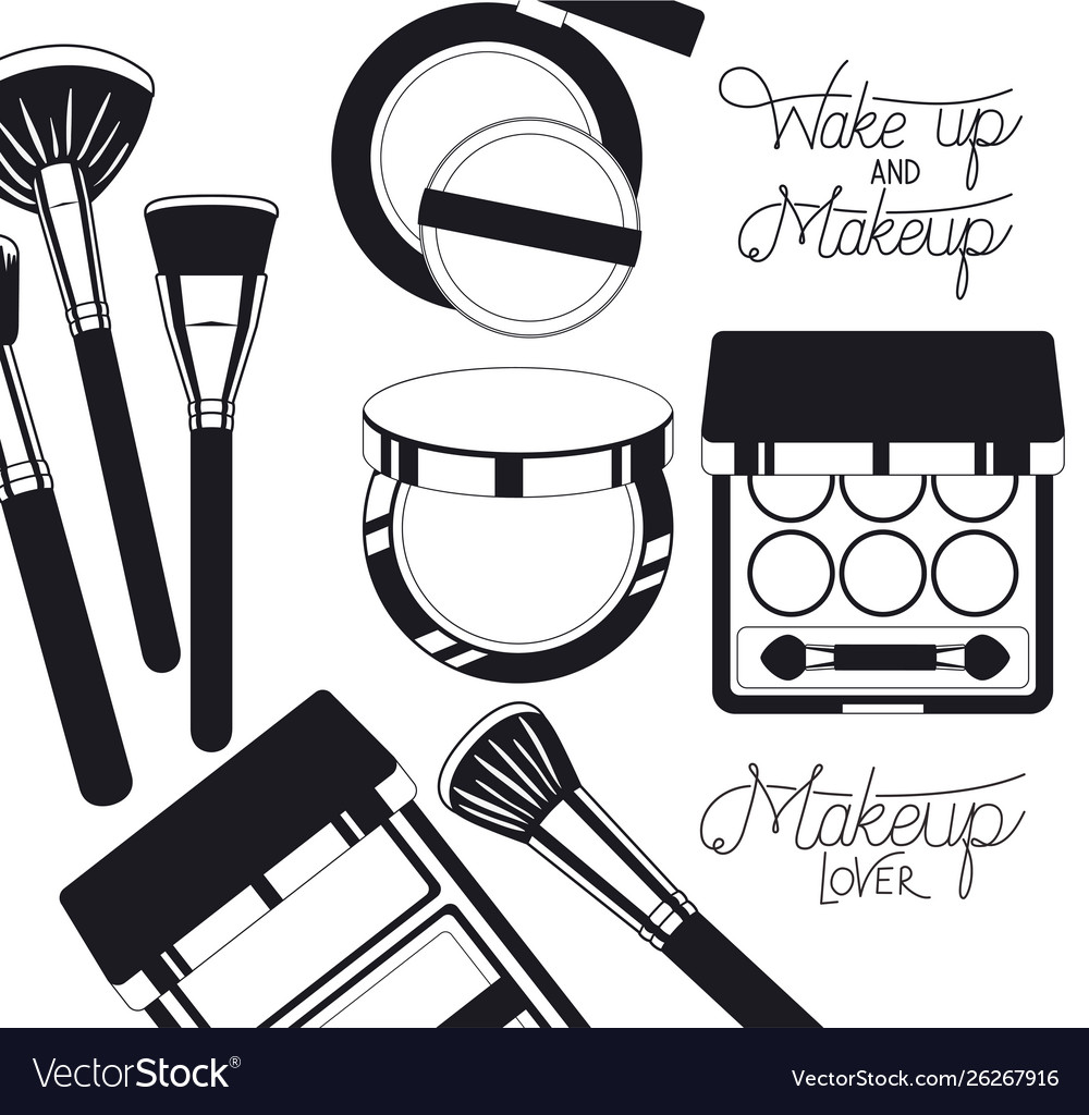 Set make up products pattern