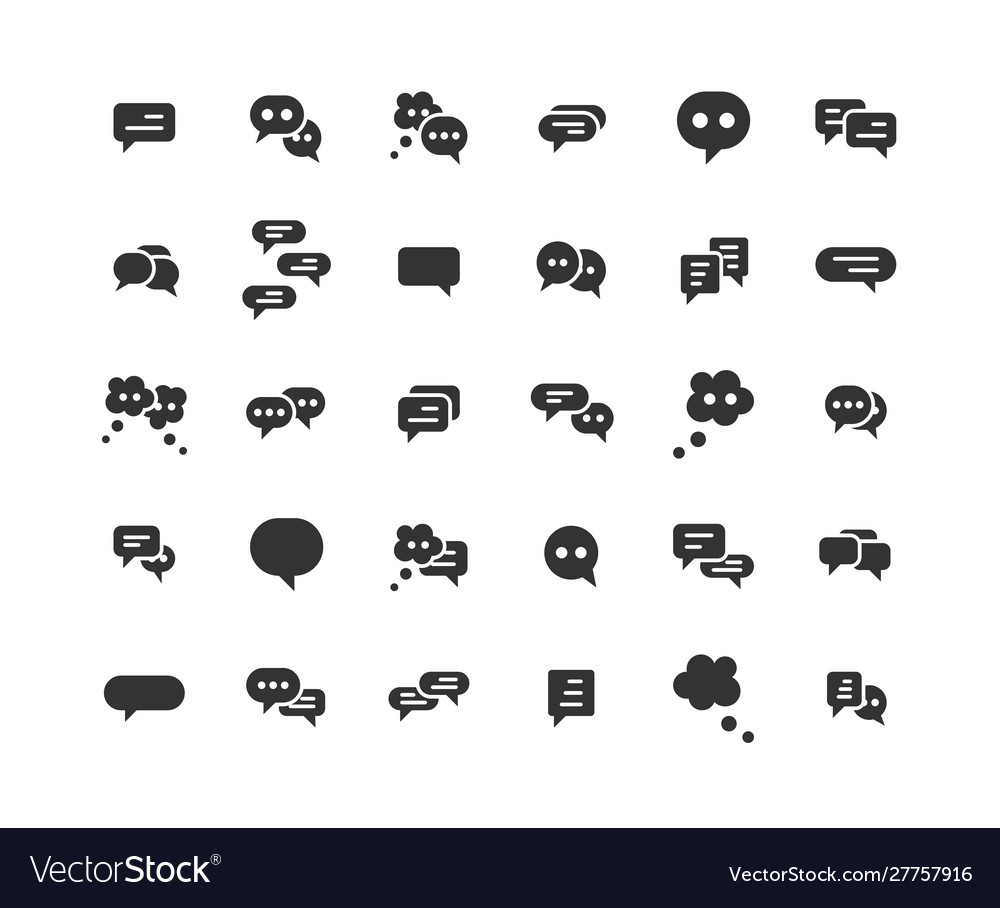 Speech bubble solid icon set