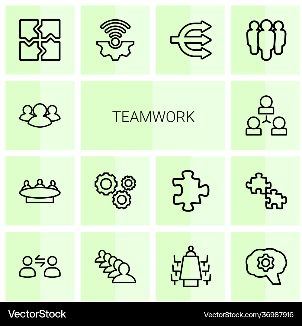 Teamwork icons Royalty Free Vector Image - VectorStock