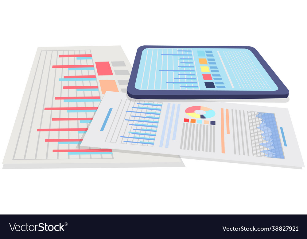 Analyze statistical indicators business data Vector Image Analyze statistical indicators business data