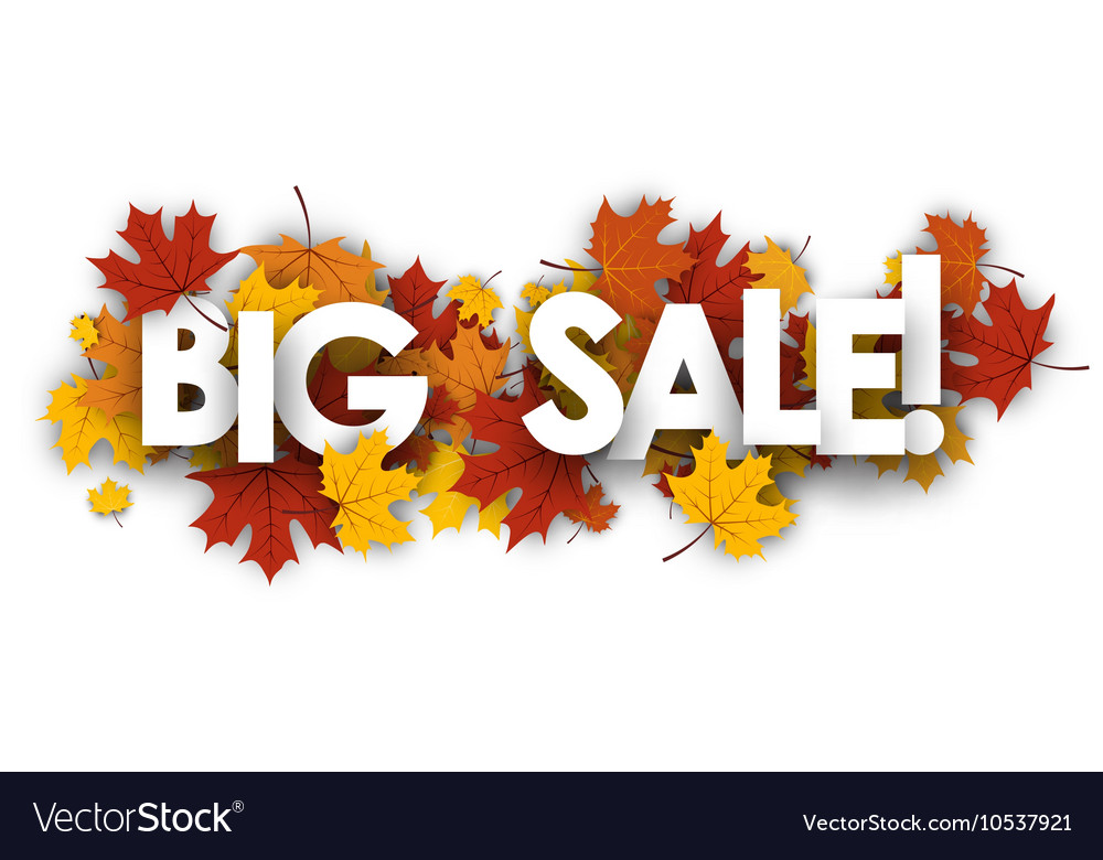 Big sale banner with maple leaves