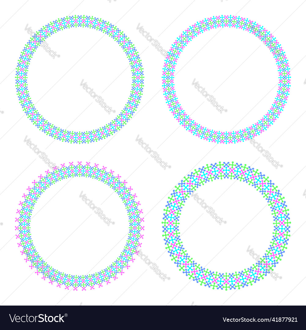 Circle border patterns for round frames Royalty Free Vector