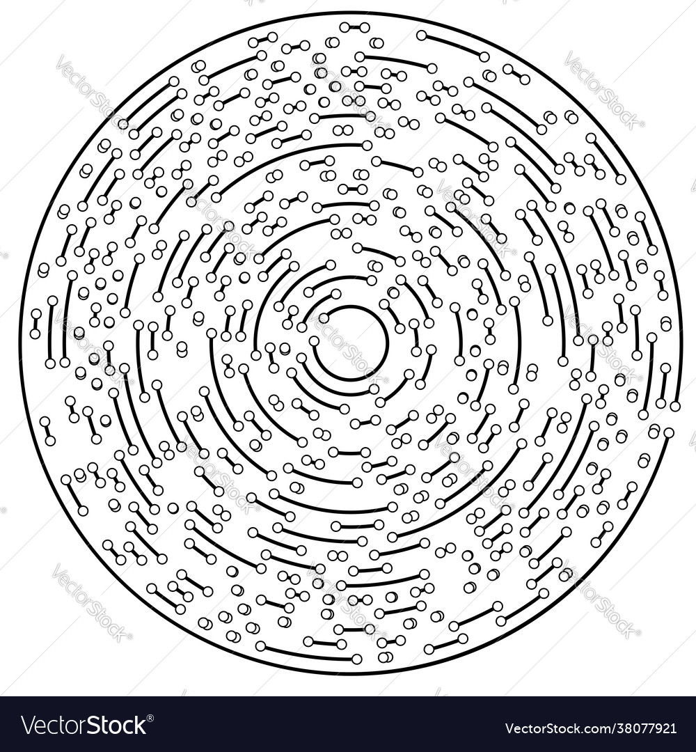 Circular radial lines with nodes points
