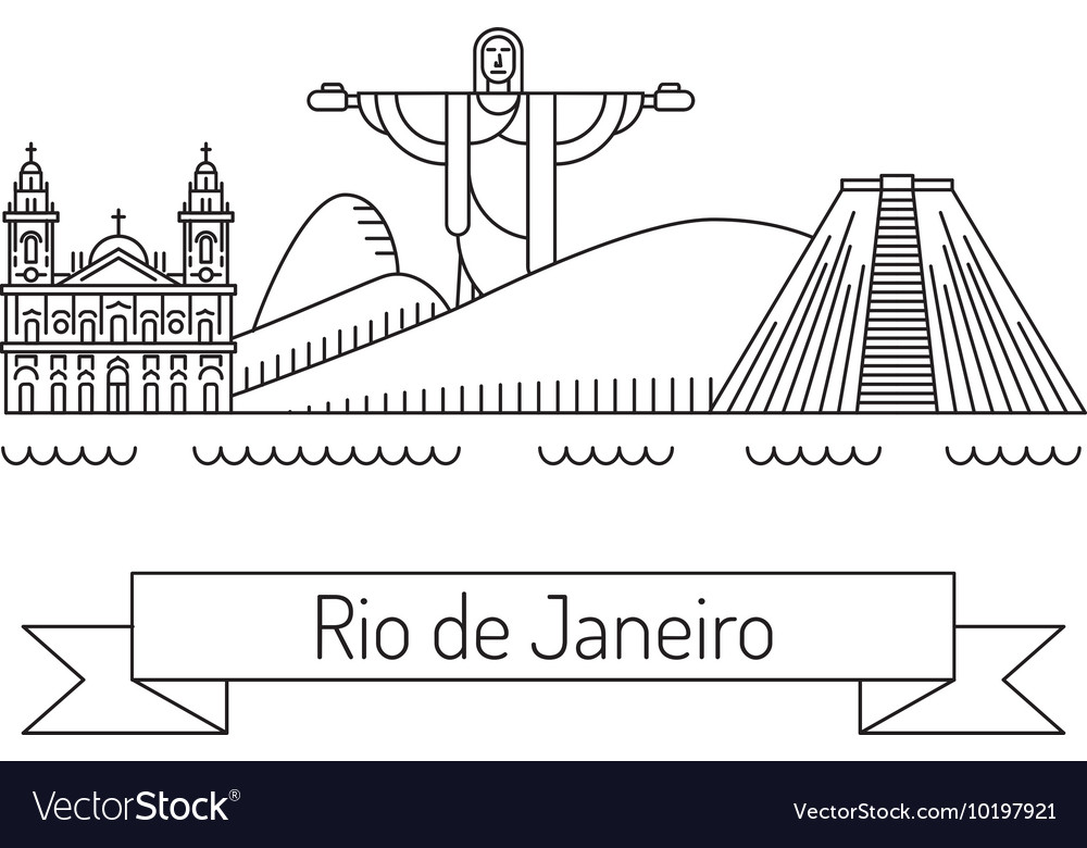 City rio de janeiro Royalty Free Vector Image - VectorStock