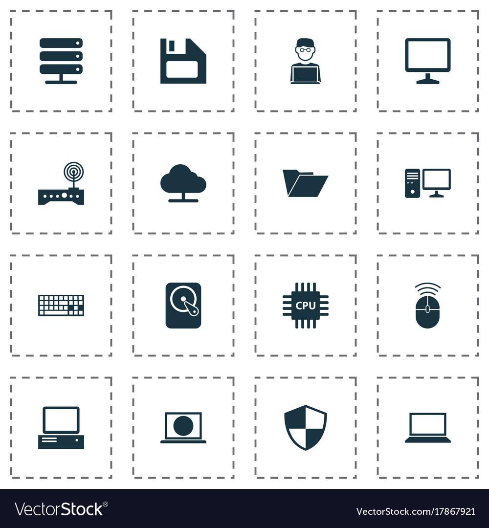 Computer icons set collection of database