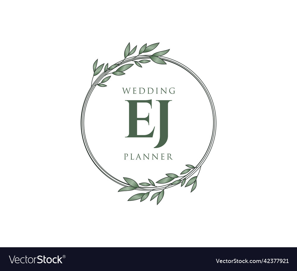 Ej initials letter wedding monogram logos Vector Image