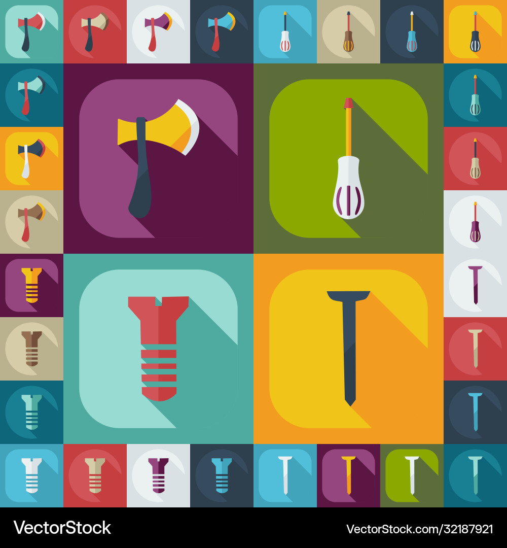 Flat concept set modern design with shadow Vector Image
