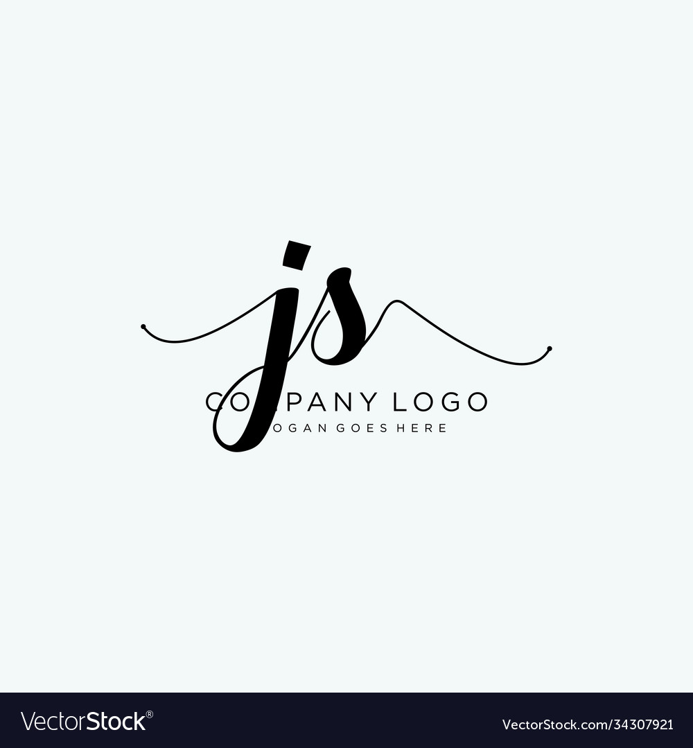Initial js handwriting logo with circle template Vector Image Initial js handwriting logo with circle template