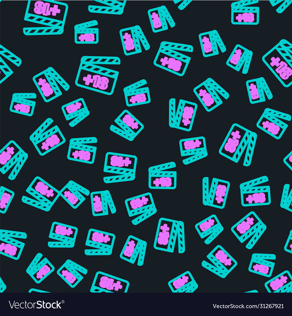 Line movie clapper with 18 plus content icon vector image Line movie clapper with 18 plus content icon