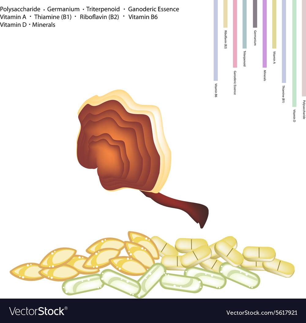 Ling zhi mushroom with vitamin a b and d
