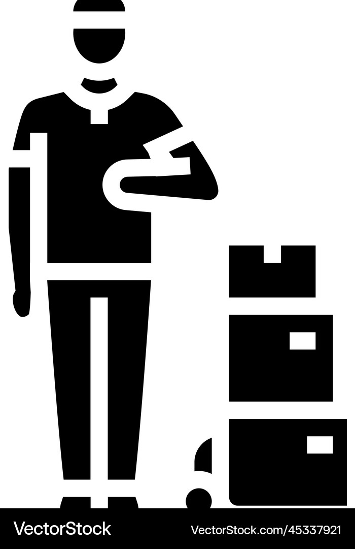 Logistic courier glyph icon Royalty Free Vector Image