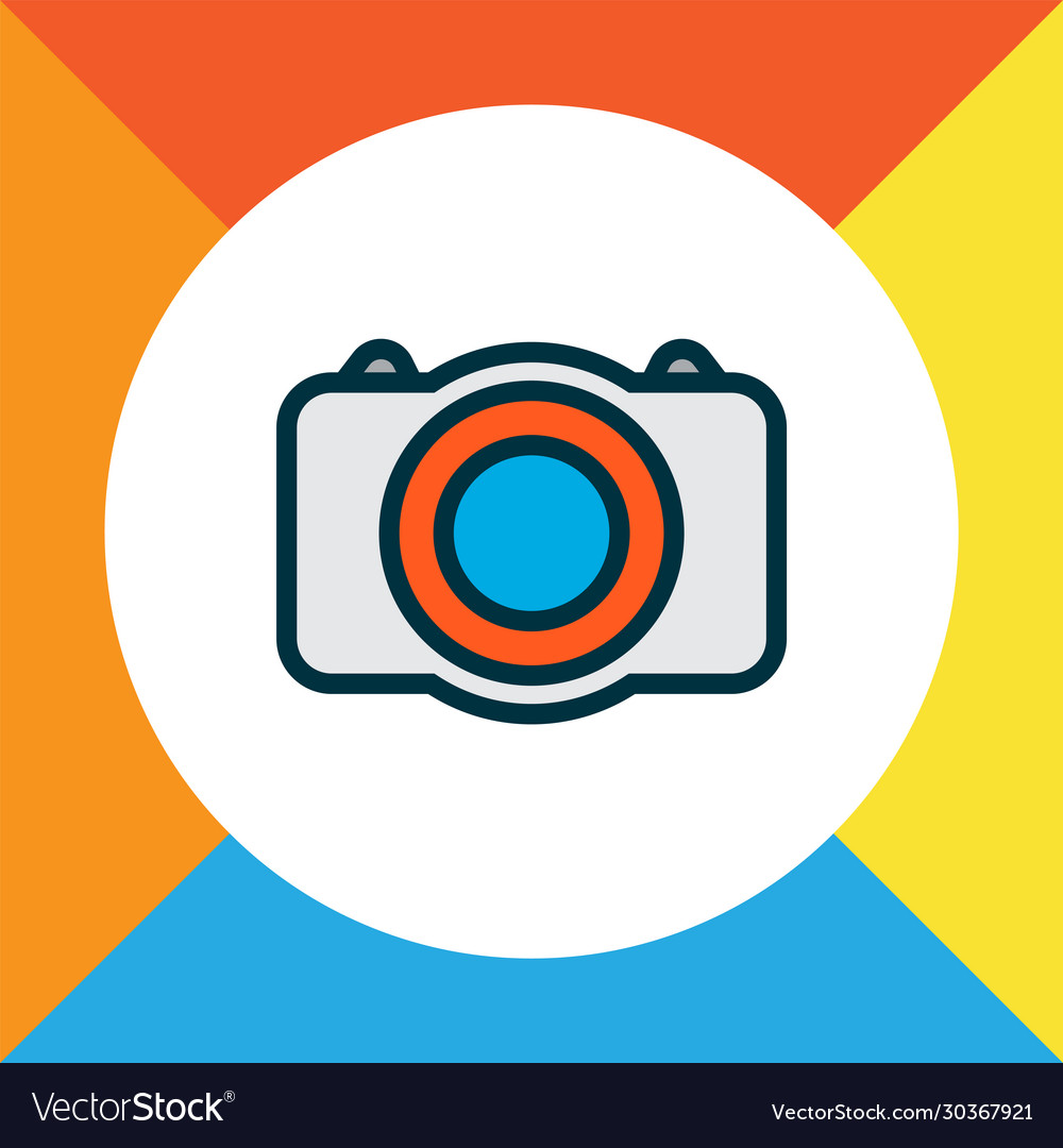 Photo camera icon colored line symbol premium