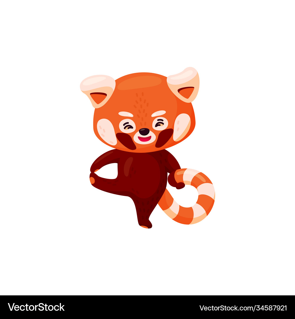 Red Panda Lifting One Leg Cute Baby Panda Vector Image Red Panda Lifting One Leg Cute Baby Panda Vector Image
