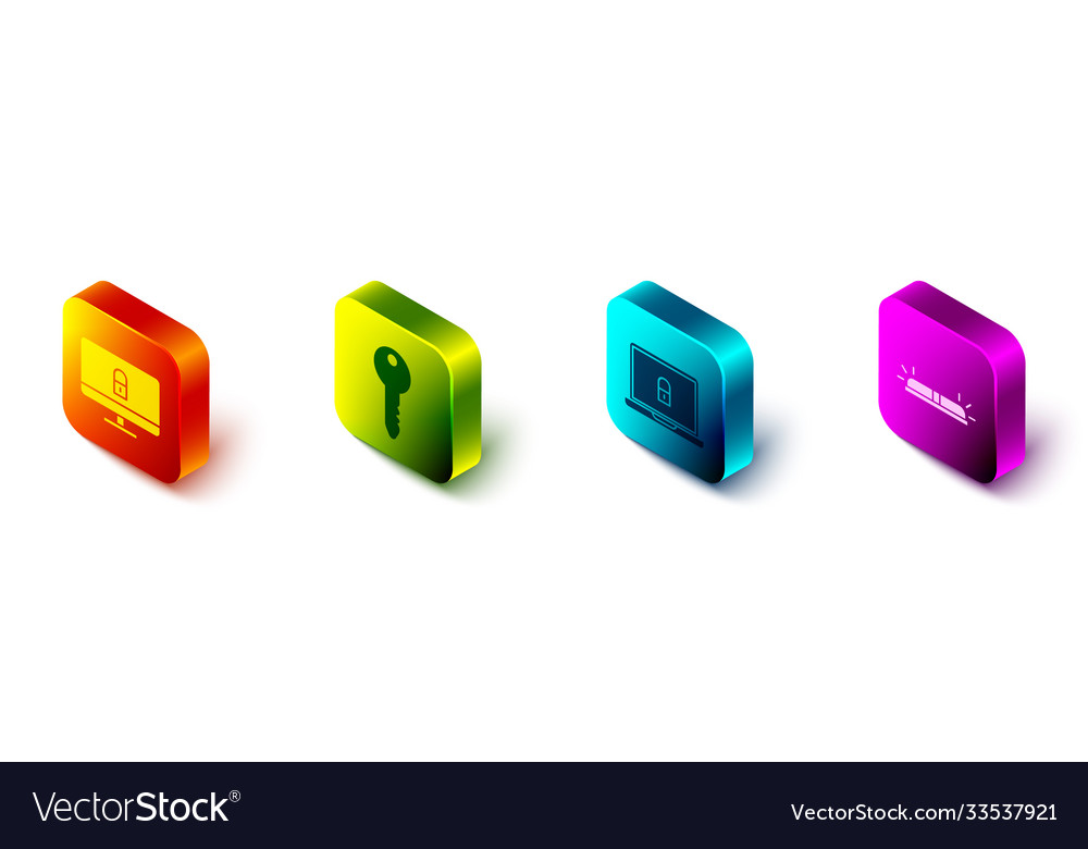 Set isometric lock on computer monitor key